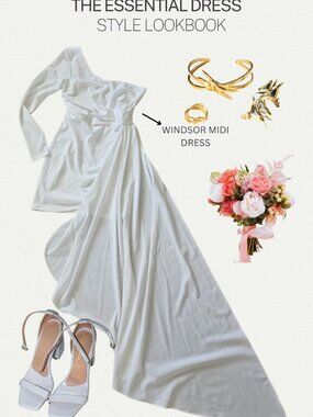 WINDSOR WHITE MIDI DRESS